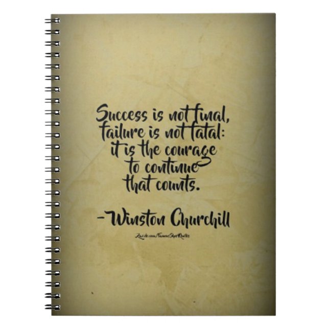 Winston Churchill Quote; Success Notebook (Front)