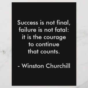 Winston Churchill Quote; Success Paper Sheet