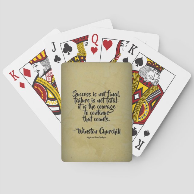 Winston Churchill Quote; Success Playing Cards (Back)