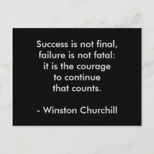 Winston Churchill Quote Success Postcard