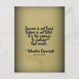 Winston Churchill Quote; Success Postcard