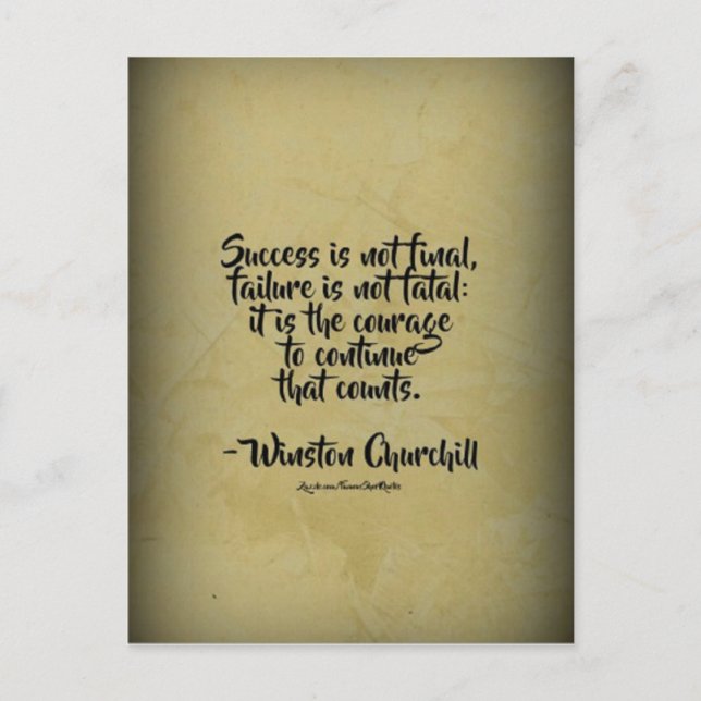 Winston Churchill Quote; Success Postcard (Front)