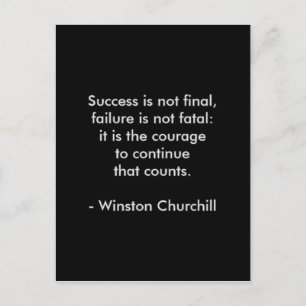 Winston Churchill Quote; Success Postcard