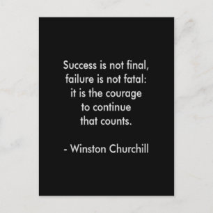 Winston Churchill Quote; Success Postcard