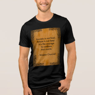 Winston Churchill Quote; Success Scroll & Stucco Tri-Blend Shirt