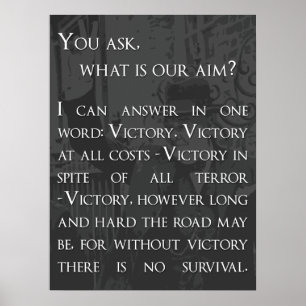 Winston Churchill Quote - Victory Poster