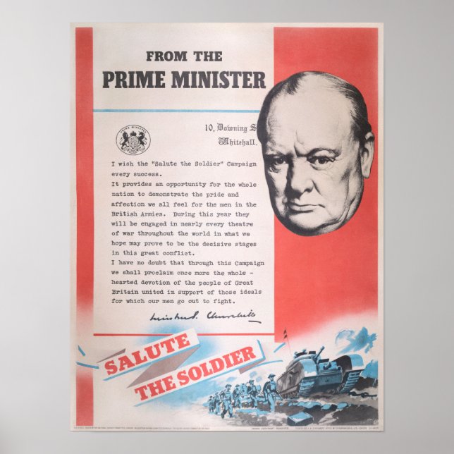 Winston Churchill, Reprint of British WW2 poster (Front)