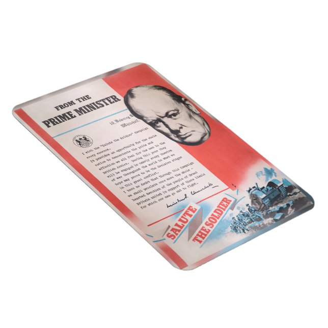 Winston Churchill, Reprint of British WW2 poster Magnet (Right Side)