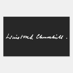 Winston Churchill signature autograph symbol histo Rectangular Sticker