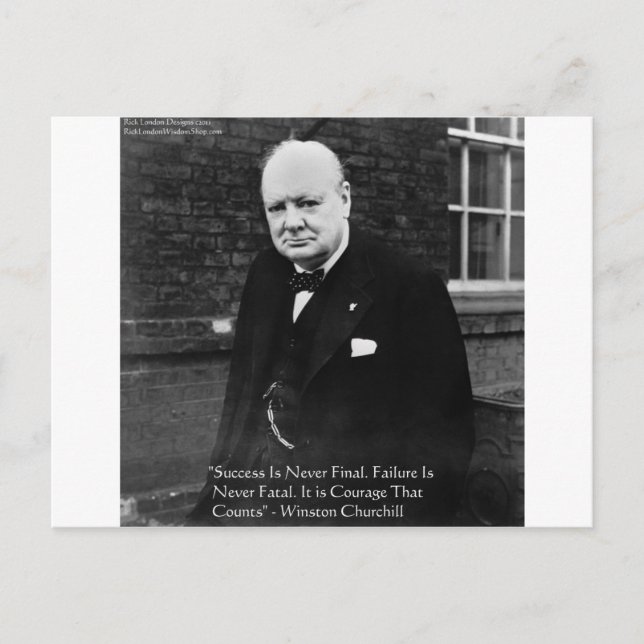 Winston Churchill "Success Never Final" Gifts Postcard (Front)