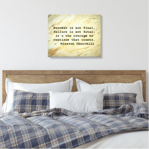 Winston Churchill Success Quote Canvas Print