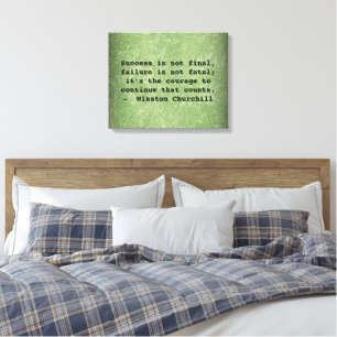 Winston Churchill Success Quote Canvas Print