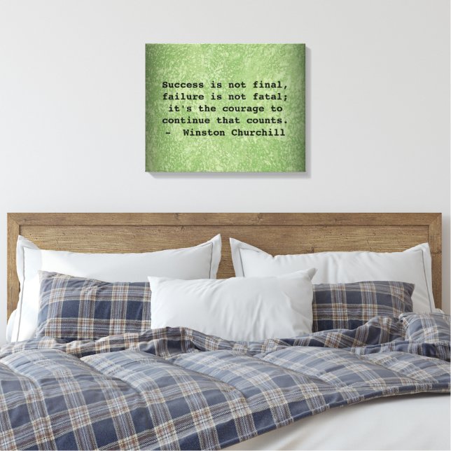 Winston Churchill Success Quote Canvas Print (Insitu(Bedroom))