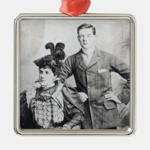 Winston Churchill with his mother 2 Metal Tree Decoration