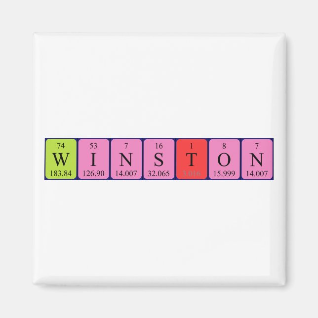 Winston periodic table name magnet (Front)