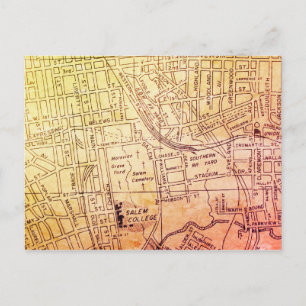 Winston-Salem, NC Vintage Map Postcard