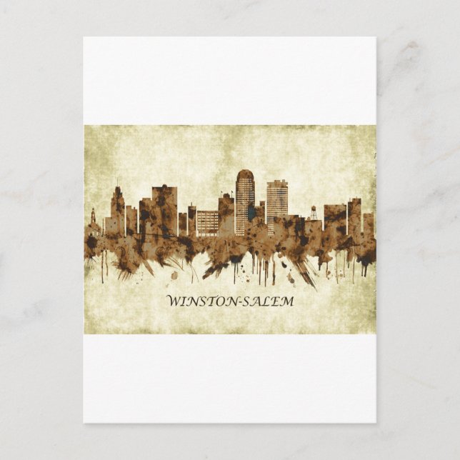 Winston-Salem North Carolina Cityscape Holiday Postcard (Front)