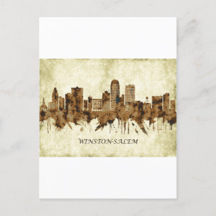 Winston-Salem North Carolina Cityscape Invitation Postcard