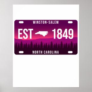 Winston-salem North Carolina License Plate Poster