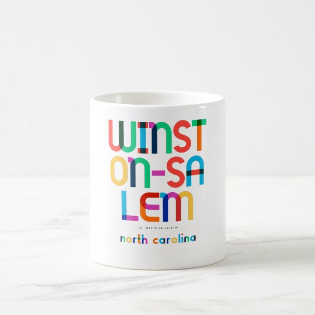 Winston–Salem North Carolina Mid Century, Pop Art, Coffee Mug (Center)