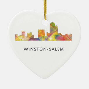 WINSTON - SALEM, NTH CAROLINA SKYLINE - CERAMIC TREE DECORATION