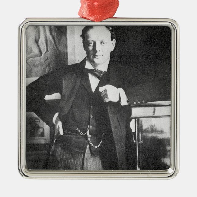 Winston Spencer Churchill in 1904 Metal Tree Decoration (Front)