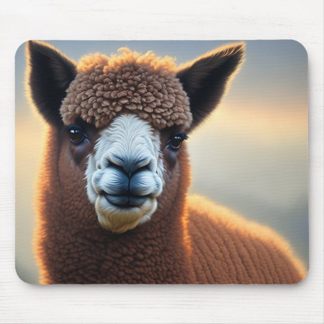Winston The Brown Alpaca,  Mouse Mat (Front)