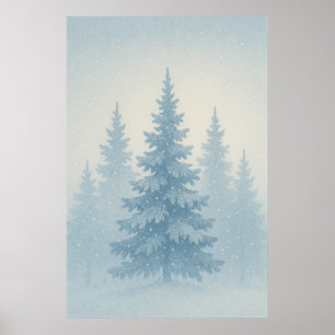Winter 2, Frosted Pines, Seasonal Print  