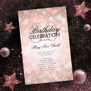 Winter 50th Birthday Program Rose Gold Menu