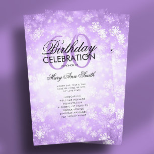 Winter 60 Birthday Program Purple Wonderland Menu