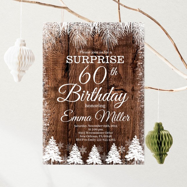 Winter 60th Birthday Party Invitation (Creator Uploaded)