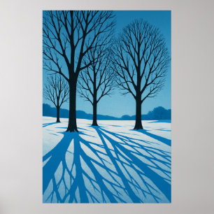 Winter 7, Blue Shadows, Seasonal Print