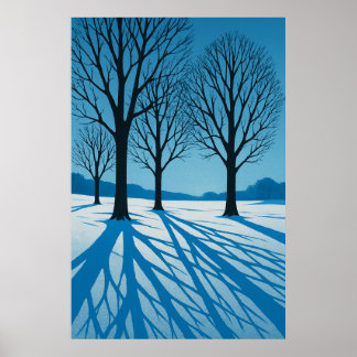 Winter 7, Blue Shadows, Seasonal Print