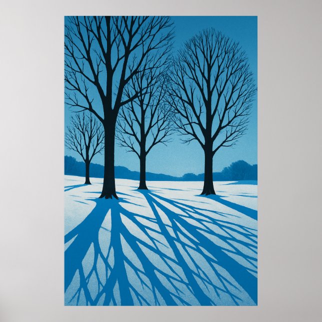 Winter 7, Blue Shadows, Seasonal Print   (Front)