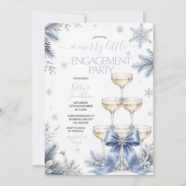 Winter A Merry Little Engagement Party Invitation (Front)
