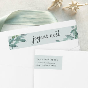 Winter Abundance  Holiday Return Address Wrap Around Label