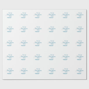 Winter Adventure awaits baby shower blue snowflake Wrapping Paper