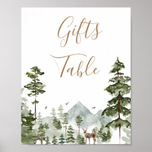 Winter Adventure Awaits Couple Shower Gifts Table Poster