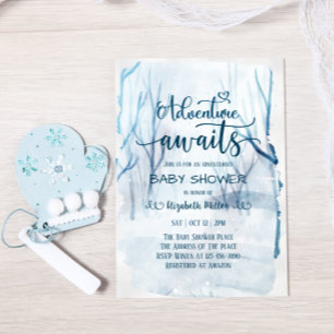 Winter Adventure Awaits Watercolor Baby Shower