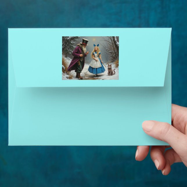 Winter Alice blue standard envelopes back (Hand)