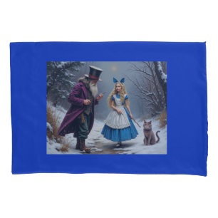 Winter Alice blue standard pillowcase