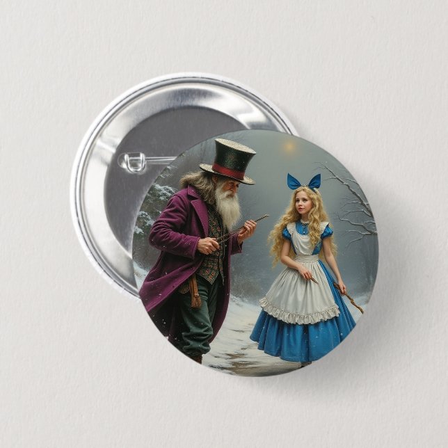 Winter Alice button (Front & Back)