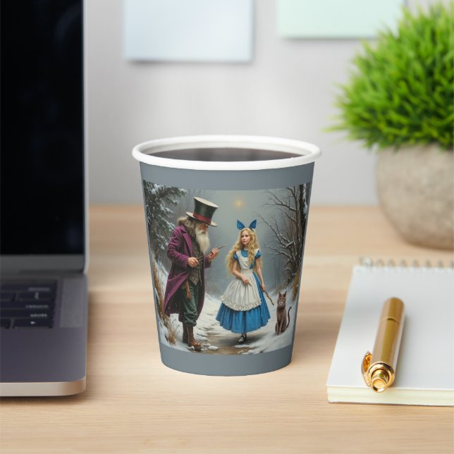 Winter Alice grey paper cups (Insitu)