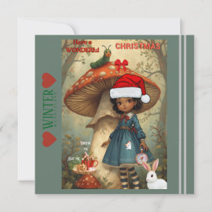 Winter Alice in Wonderland Flat Holiday Card
