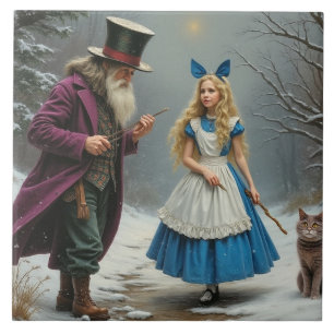 Winter Alice large ceramic tile