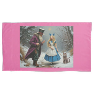Winter Alice pink king pillowcase