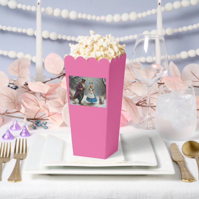 Winter Alice pink popcorn boxes (Wedding)
