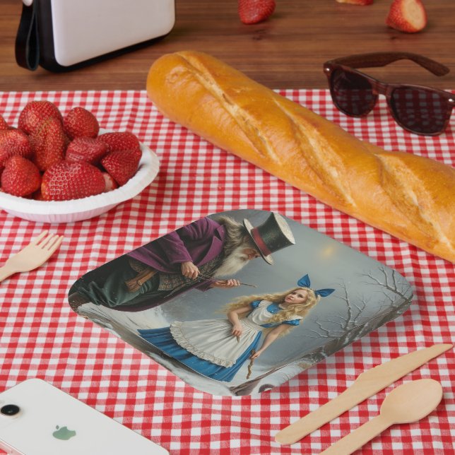Winter Alice square paper plates (Picnic)