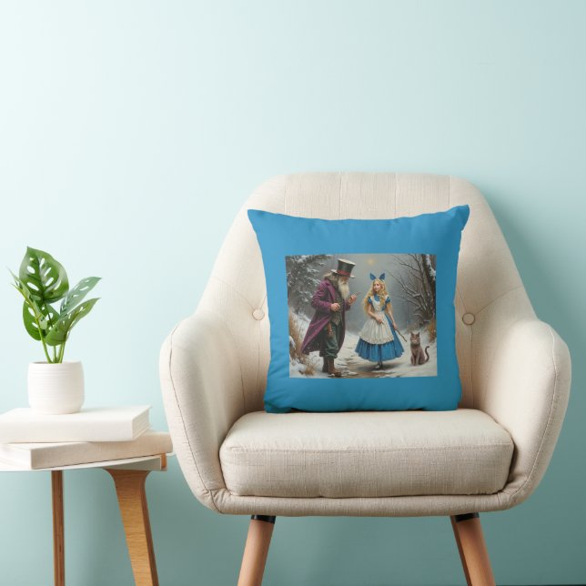 Winter Alice square throw pillow (Chair)