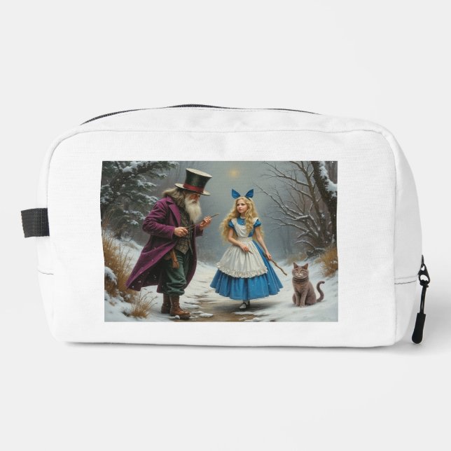 Winter Alice white dopp kit toiletry bag (Front)
